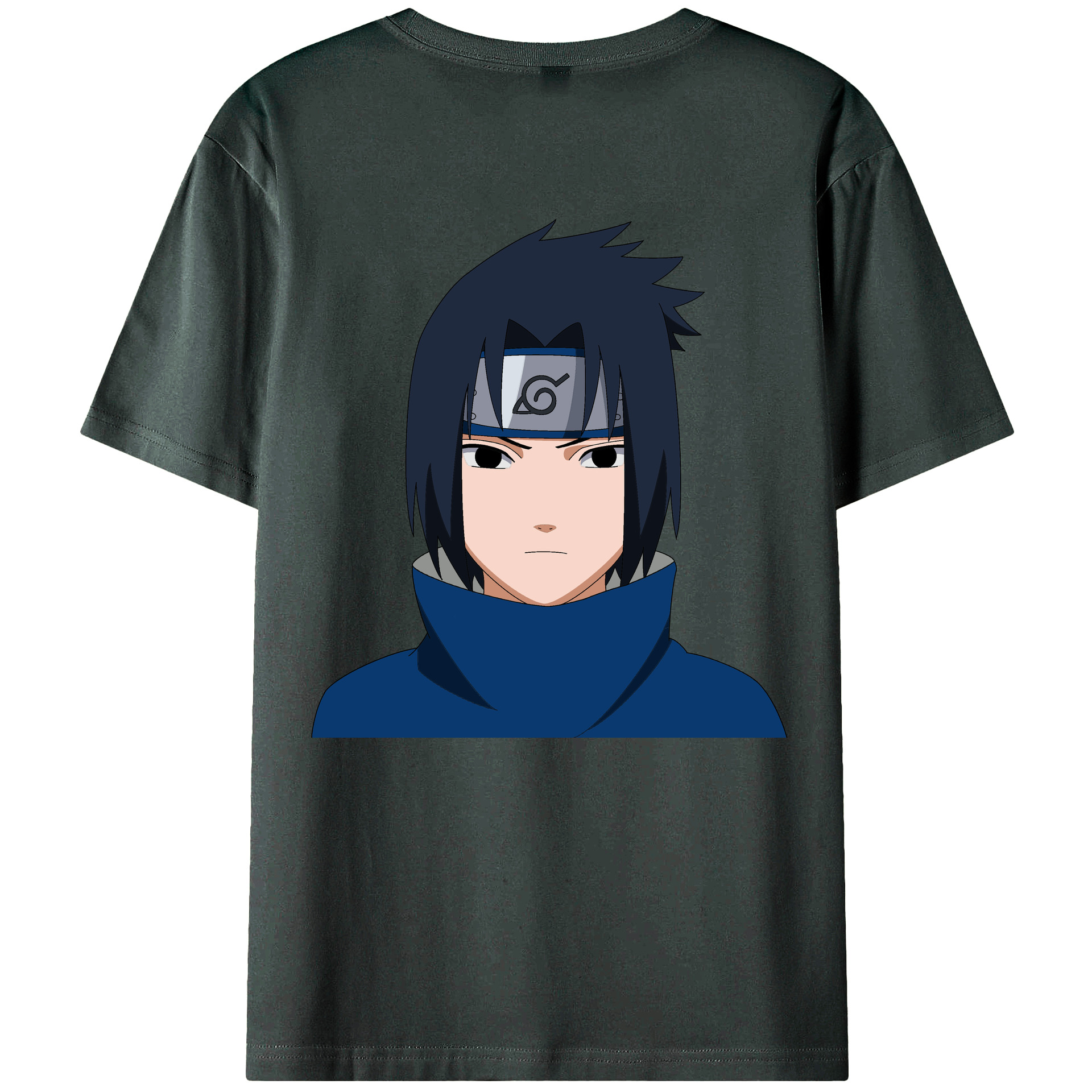 （画像用） NARUTO -ナルト- うちは サスケ Uchiha Sasuke 綿100％ メンズ半袖Tシャツ（バックプリント） 通気性